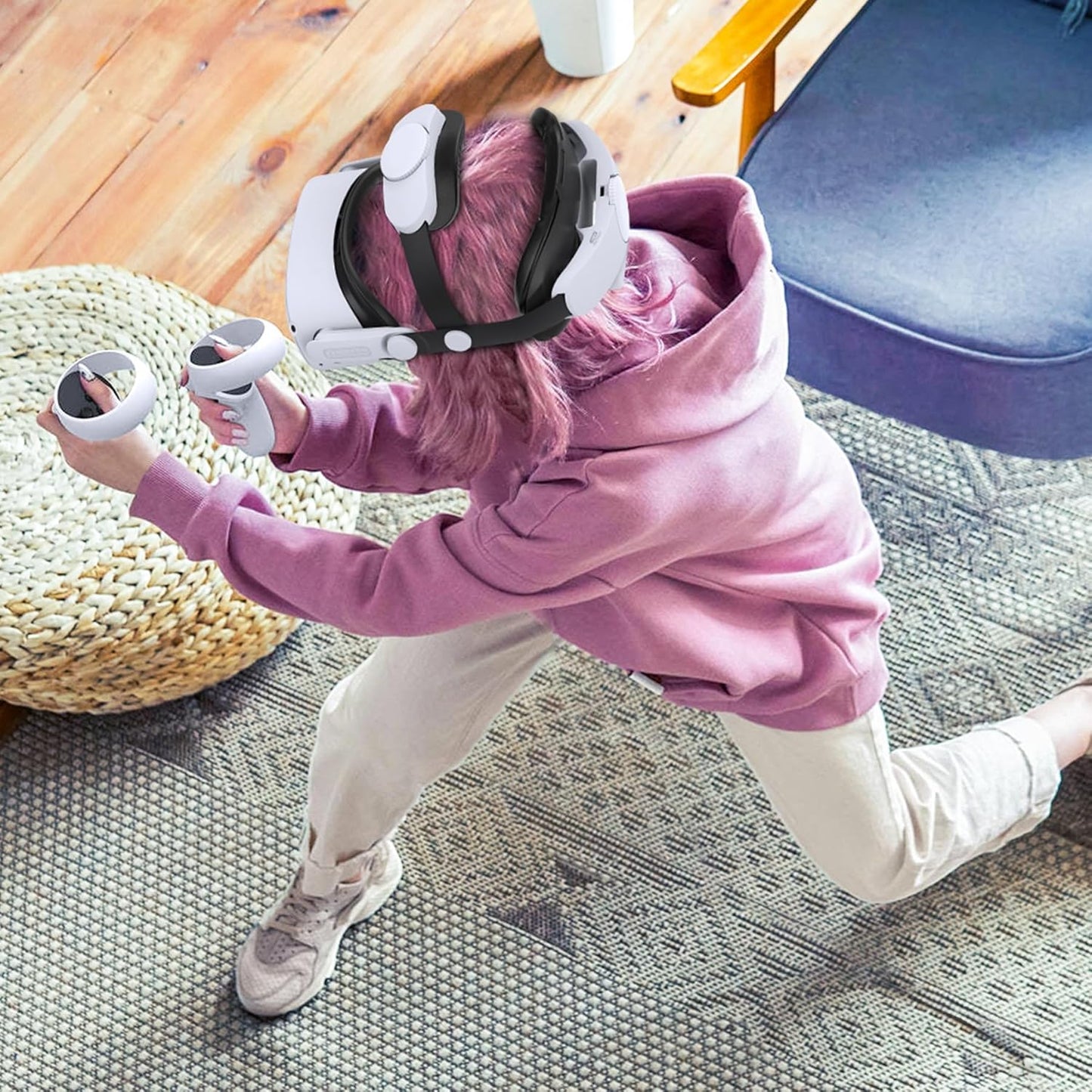 Adjustable Elite Head Strap for Meta Quest 2 / 3 / 3S – Enhanced Comfort Replacement Strap, Flip-Up Design VR Accessory