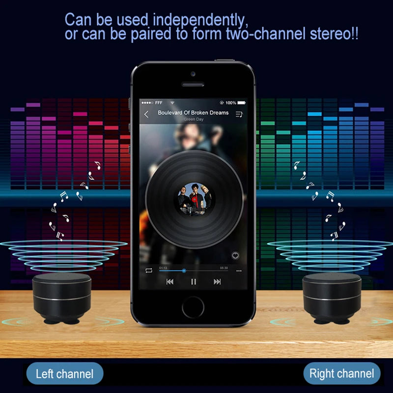 Mini Bone Conduction Bluetooth Speaker with Suction Mount – Vibration Resonance Audio, Portable & Wearable Design