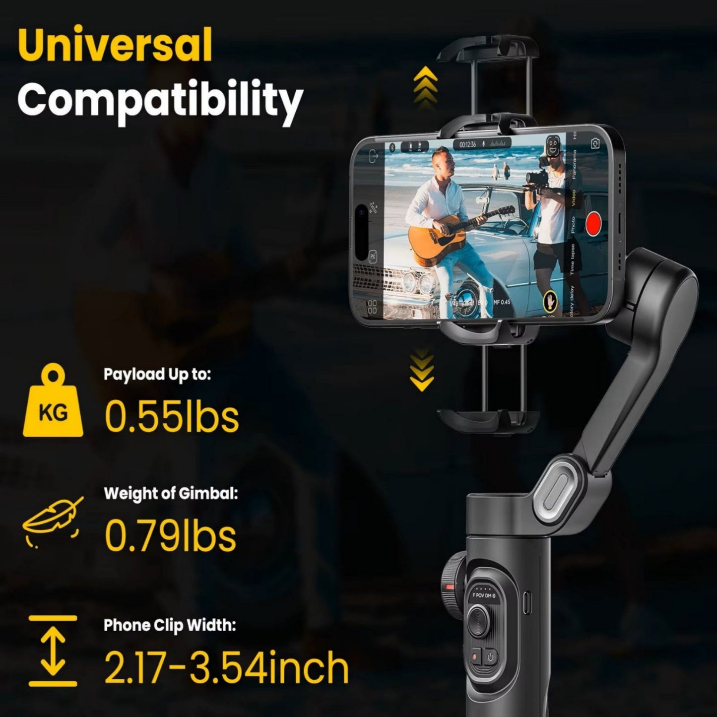3-Axis Smartphone Gimbal Stabilizer with AI Face Tracking – Bluetooth Handheld Gimbal for iPhone & Android, TikTok & Vlogging