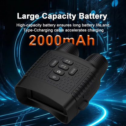 3" Screen Night Vision Binoculars – 2.5K Digital Display, 6X Zoom, Infrared & Tactical Light, Rechargeable 2000mAh