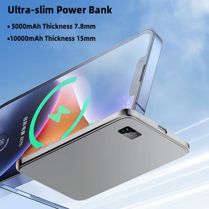 Ultra-Slim Qi2.1 Magnetic Wireless Power Bank 5000mAh / 10000mAh – 15W Wireless & 20W PD Fast Charging