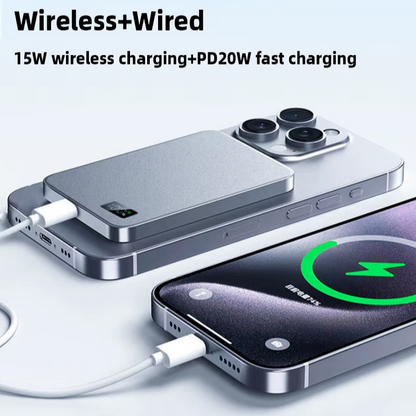 Ultra-Slim Qi2.1 Magnetic Wireless Power Bank 5000mAh / 10000mAh – 15W Wireless & 20W PD Fast Charging