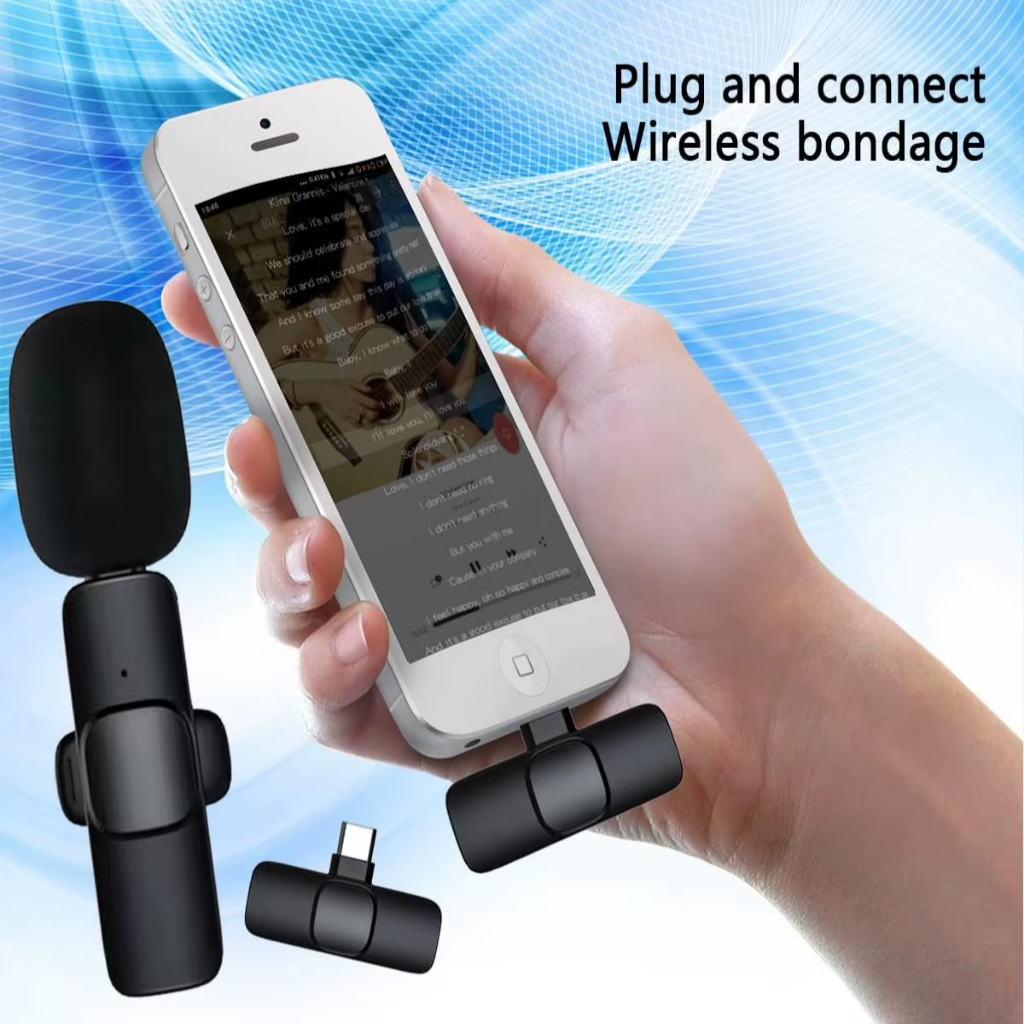 Dual Wireless Lavalier Microphone Set – 2 Clip-On Mics for iPhone Video & Live Streaming