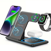 Foldable 3-in-1 Wireless Charging Station – Fast Charger Stand for iPhone, Apple Watch & AirPods
