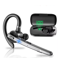 M53 Bluetooth Headset Wireless, Dual Mic Noise Cancelling Handsfree Earpiece for Driving & Office