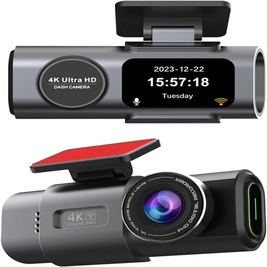 4K UHD Dash Cam B53P Front Camera, WiFi & GPS Car DVR, Night Vision, Wide Angle, Parking Monitor Support