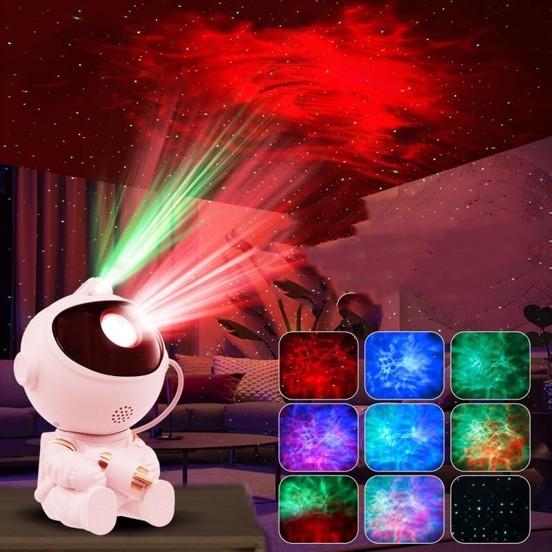 Astronaut LED Galaxy Star Projector Night Light – Starry Sky Lamp for Bedroom, Kids Room & Home Decor