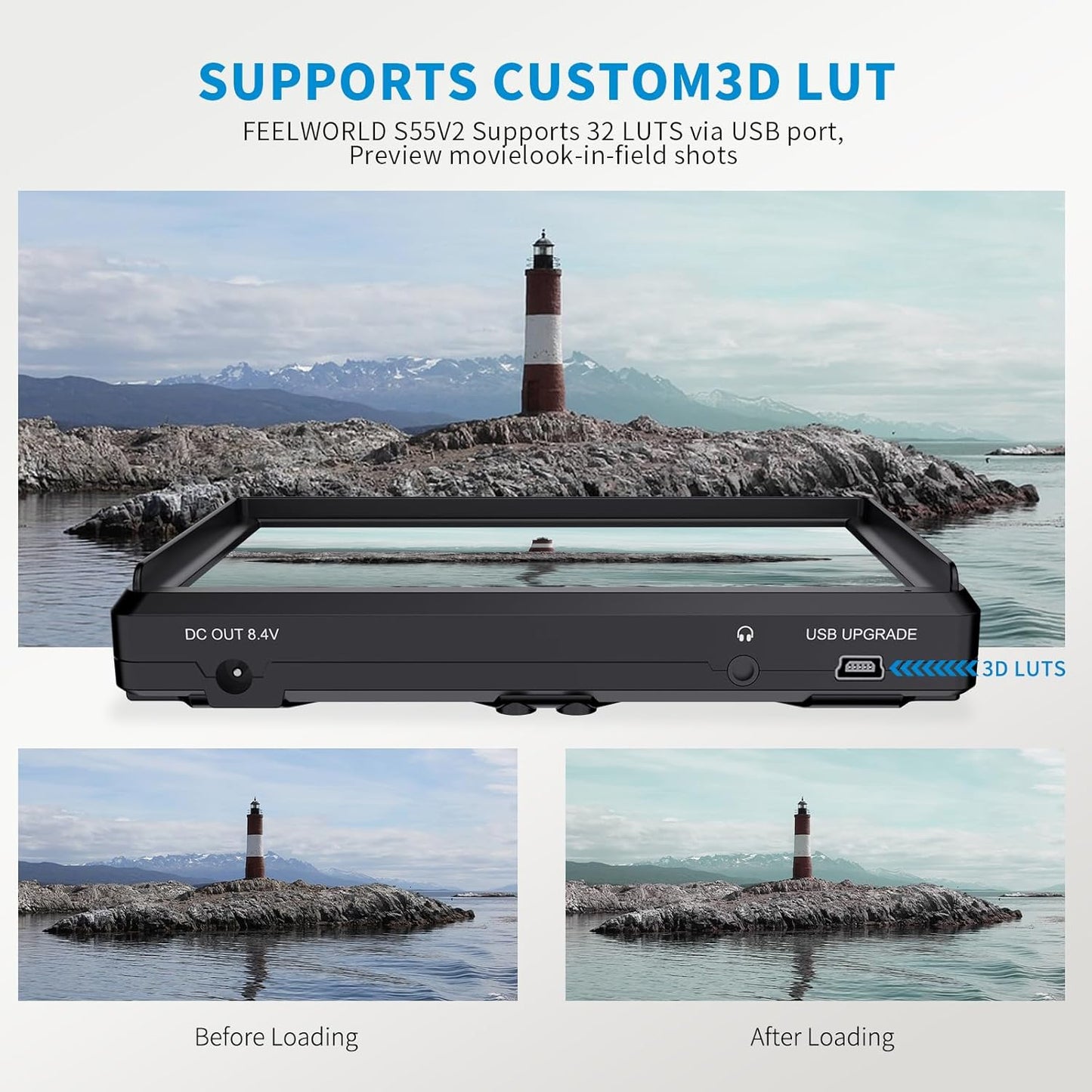 F6 Plus V2 5.5” Camera Field Monitor – Touchscreen IPS FHD 1920×1080, 3D LUT, 4K HDMI In/Out for DSLR & Mirrorless Cameras