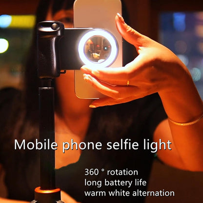 Magnetic Bluetooth Camera Grip with LED Fill Light – Smartphone Selfie Handle & Stabilizer