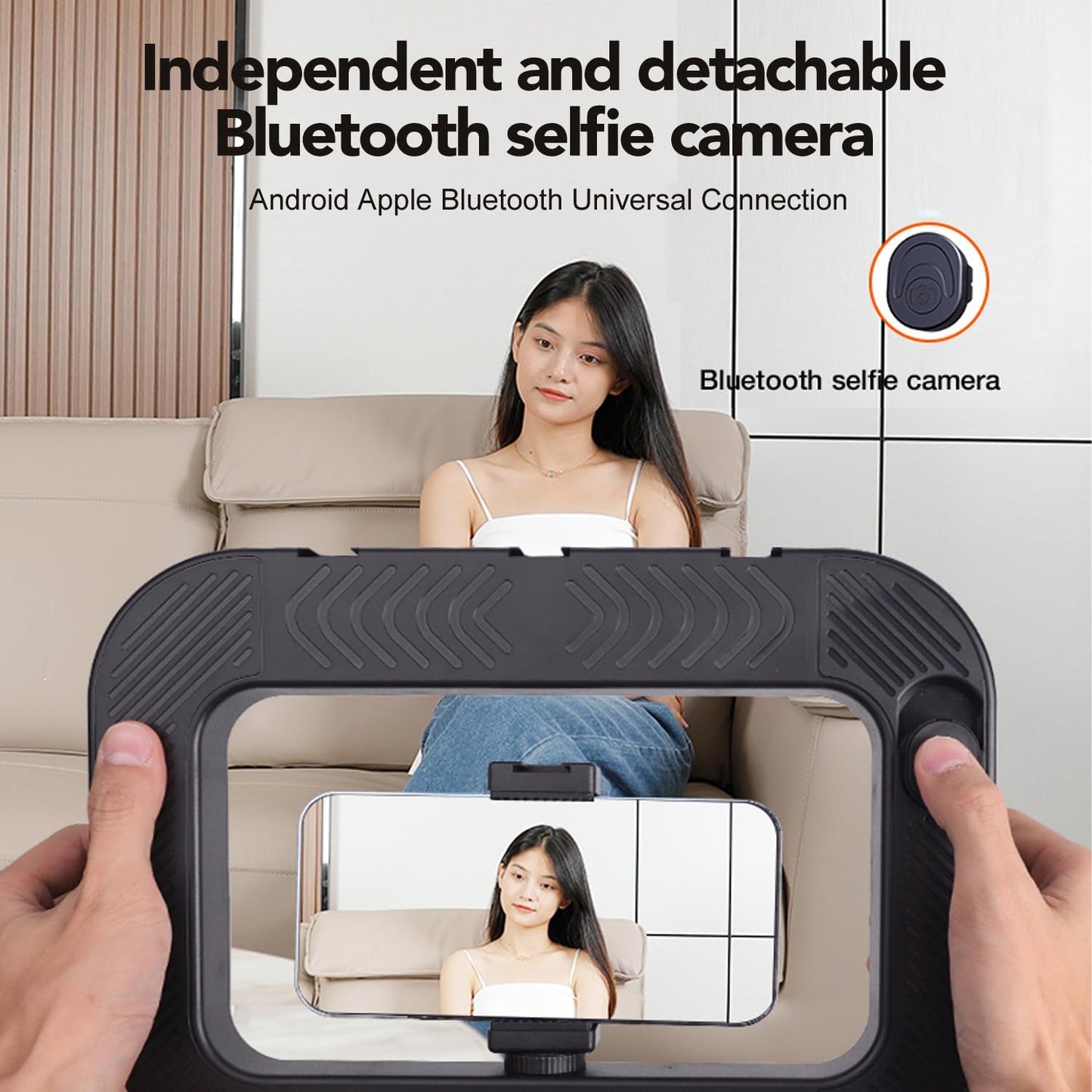 Portable Handheld Ring LED Fill Light with Tripod Option, 8000mAh Rechargeable Photography & Live Streaming Selfie Light