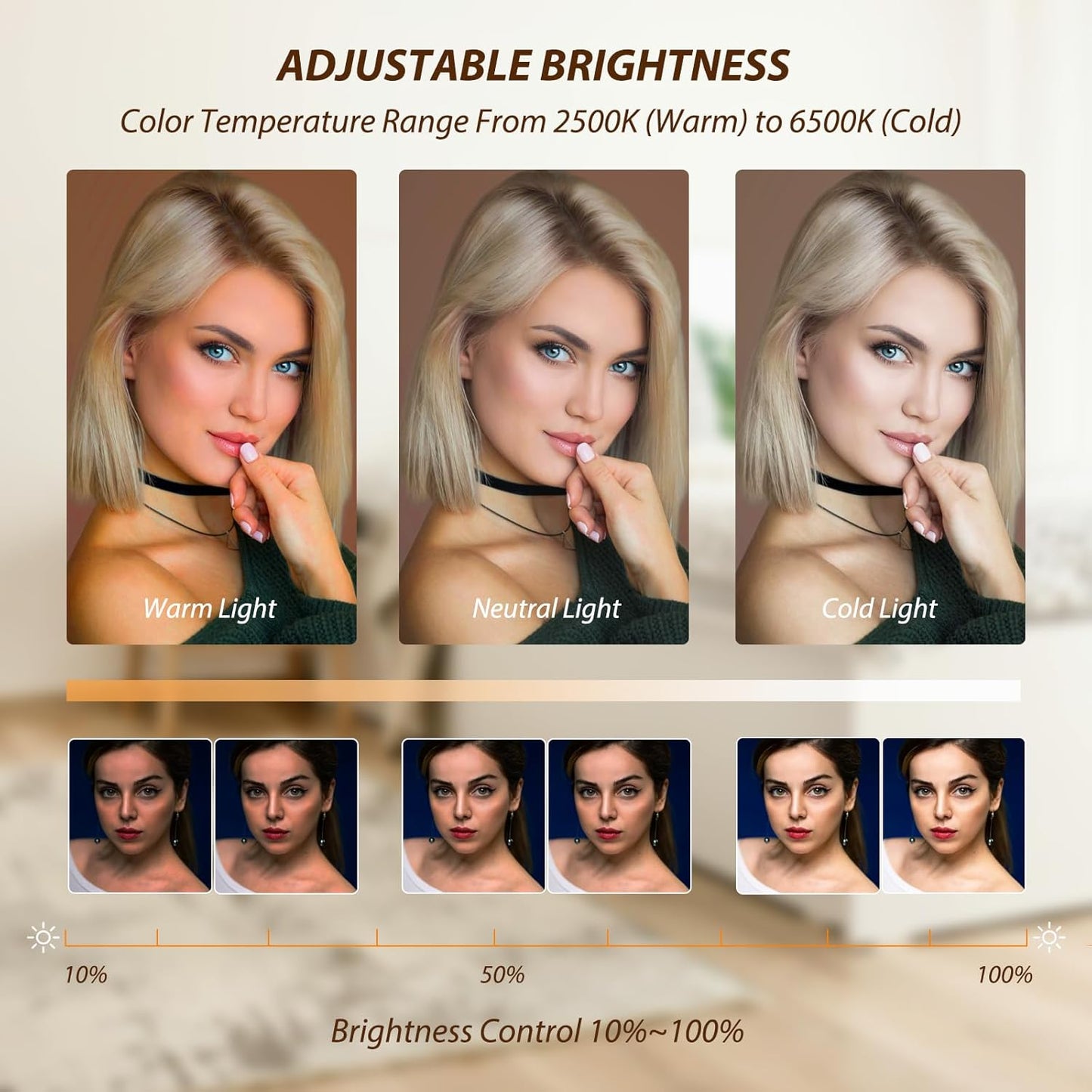 Portable Handheld Ring LED Fill Light with Tripod Option, 8000mAh Rechargeable Photography & Live Streaming Selfie Light