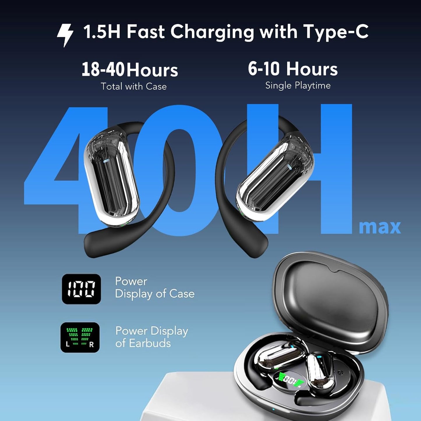 AI Translator Bluetooth Earbuds – Real-Time 144 Languages Translation, Wireless Charging Case, Long Battery Life