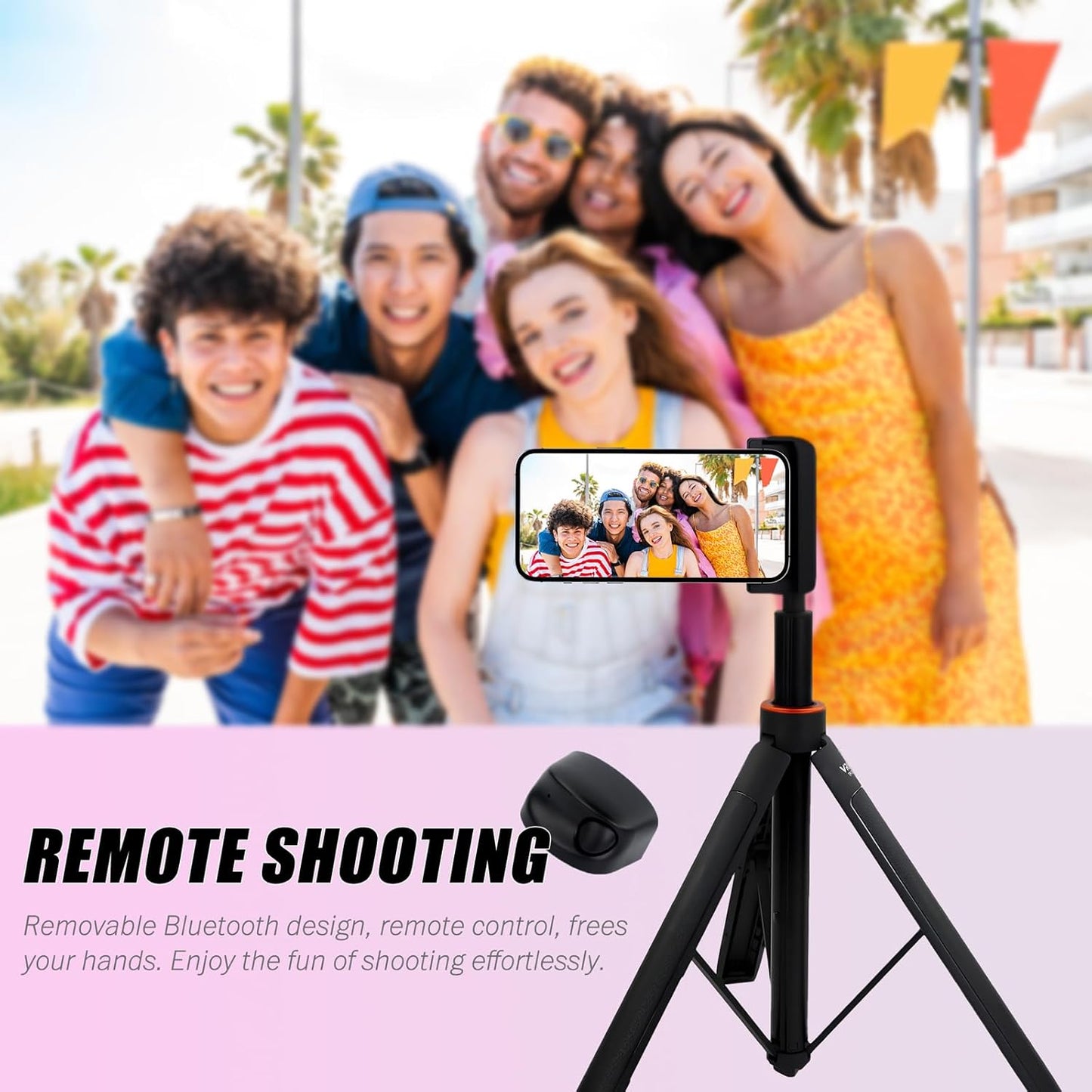 Magnetic Bluetooth Camera Grip with LED Fill Light – Smartphone Selfie Handle & Stabilizer