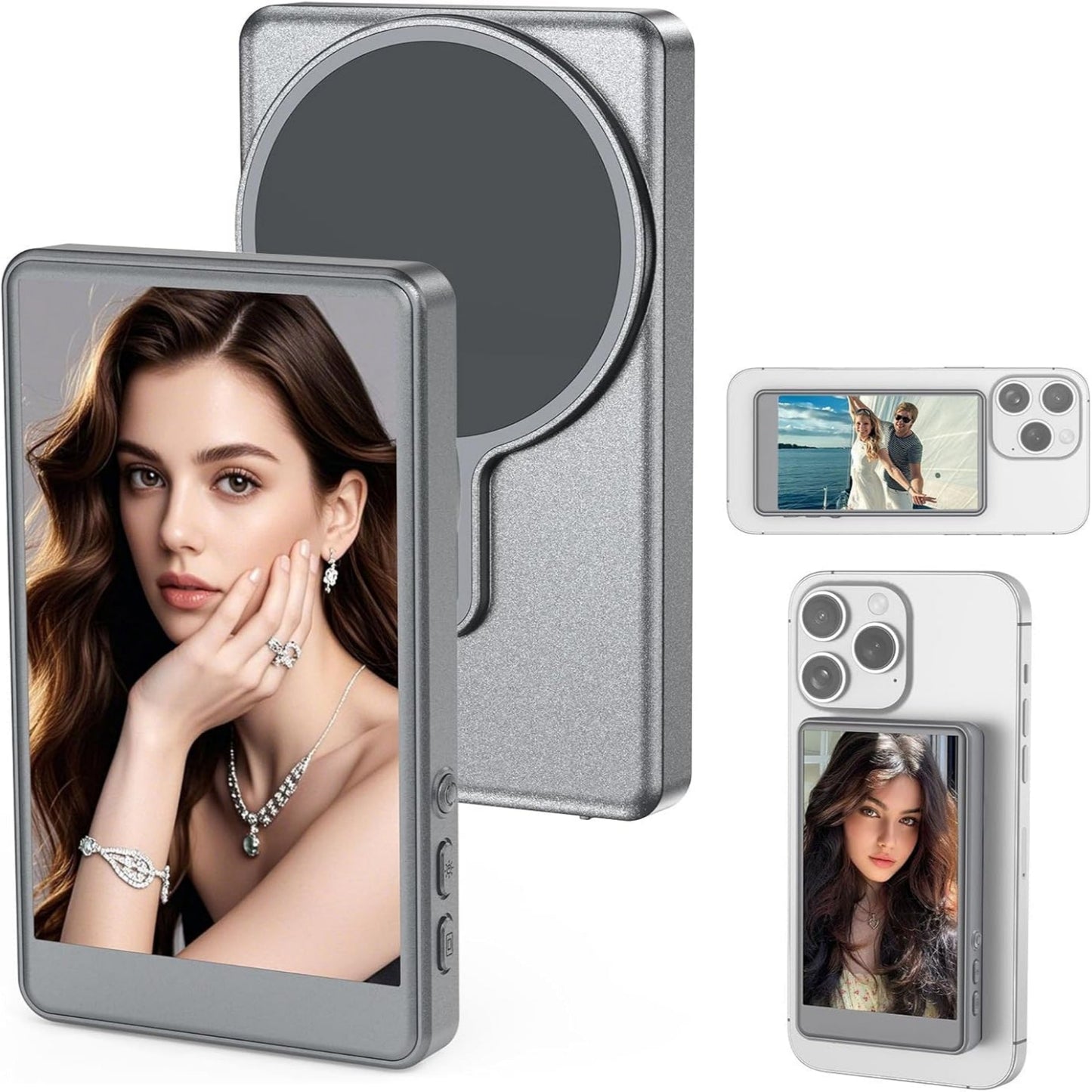 Magnetic Phone Vlog Selfie Monitor Screen for Rear Camera – Wireless Display for iOS & Android