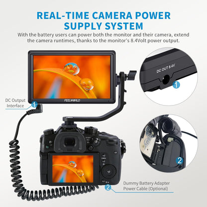 F6 Plus V2 5.5” Camera Field Monitor – Touchscreen IPS FHD 1920×1080, 3D LUT, 4K HDMI In/Out for DSLR & Mirrorless Cameras