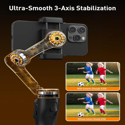 3-Axis Smartphone Gimbal Stabilizer with AI Face Tracking – Bluetooth Handheld Gimbal for iPhone & Android, TikTok & Vlogging