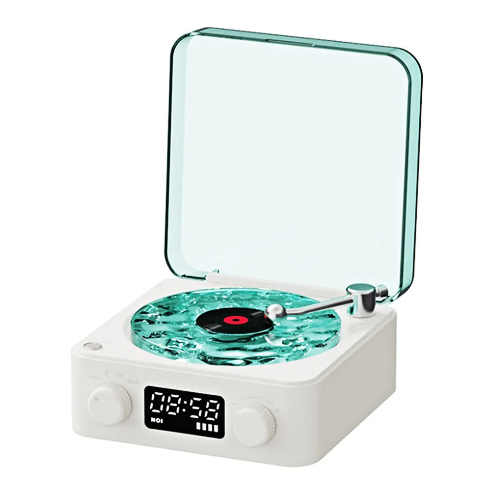 Retro Vinyl-Style Bluetooth Speaker with White Noise & RGB Light