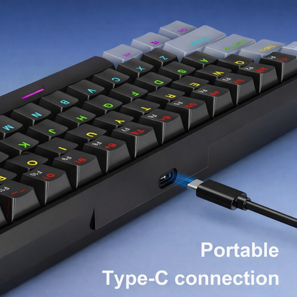 K61 60% Mechanical Keyboard – 61 Keys RGB Wired Mini Keyboard with Red or Blue Switches