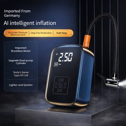 Wireless Electric Tire Inflator – Portable Air Compressor with Digital Display & LED Light