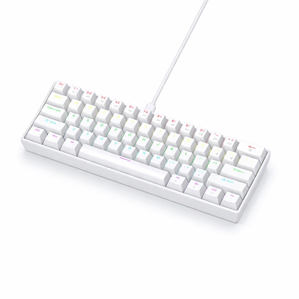 K61 60% Mechanical Keyboard – 61 Keys RGB Wired Mini Keyboard with Red or Blue Switches