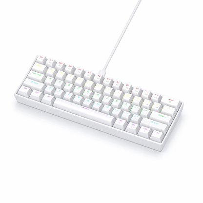 K61 60% Mechanical Keyboard – 61 Keys RGB Wired Mini Keyboard with Red or Blue Switches