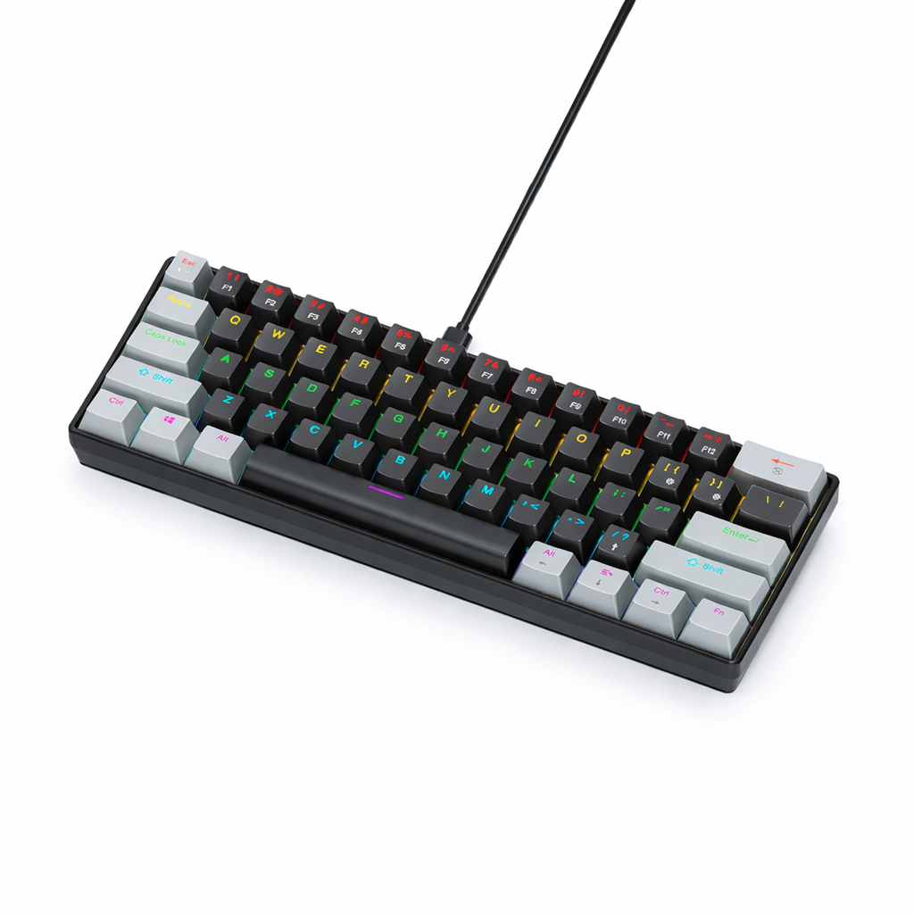 K61 60% Mechanical Keyboard – 61 Keys RGB Wired Mini Keyboard with Red or Blue Switches