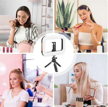 Portable Handheld Ring LED Fill Light with Tripod Option, 8000mAh Rechargeable Photography & Live Streaming Selfie Light