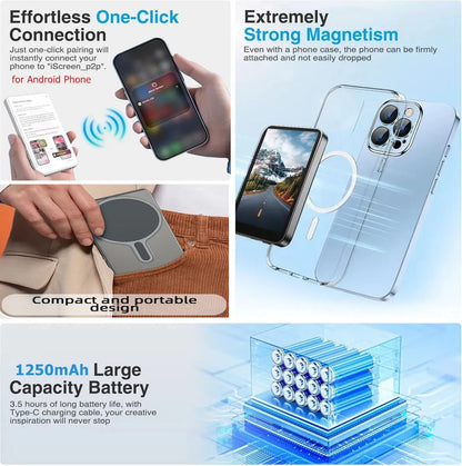 Magnetic Phone Vlog Selfie Monitor Screen for Rear Camera – Wireless Display for iOS & Android