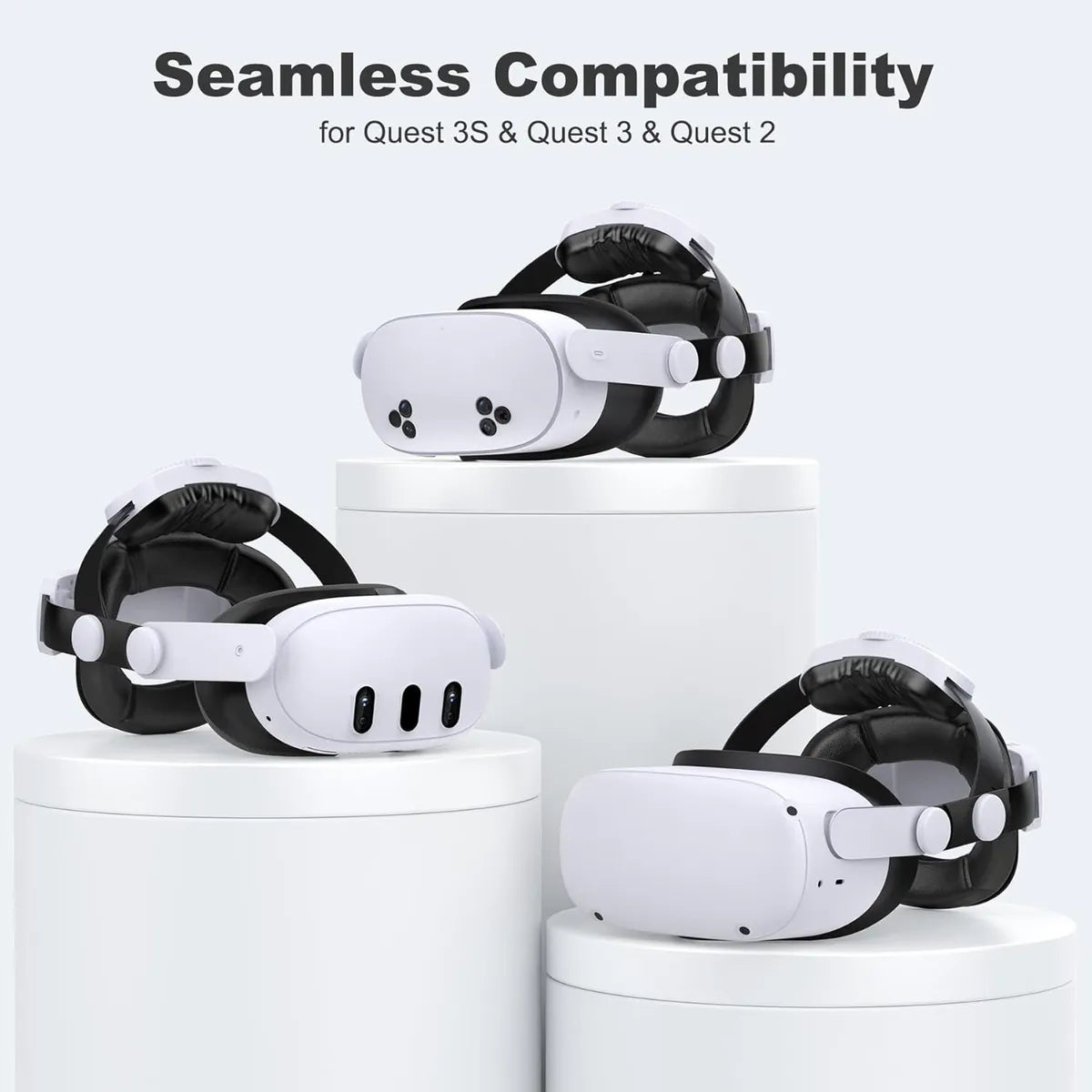 Adjustable Elite Head Strap for Meta Quest 2 / 3 / 3S – Enhanced Comfort Replacement Strap, Flip-Up Design VR Accessory