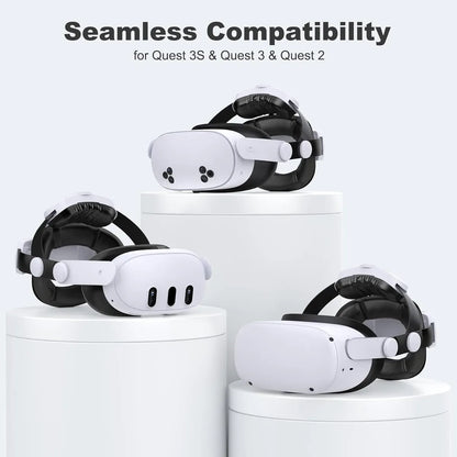 Adjustable Elite Head Strap for Meta Quest 2 / 3 / 3S – Enhanced Comfort Replacement Strap, Flip-Up Design VR Accessory