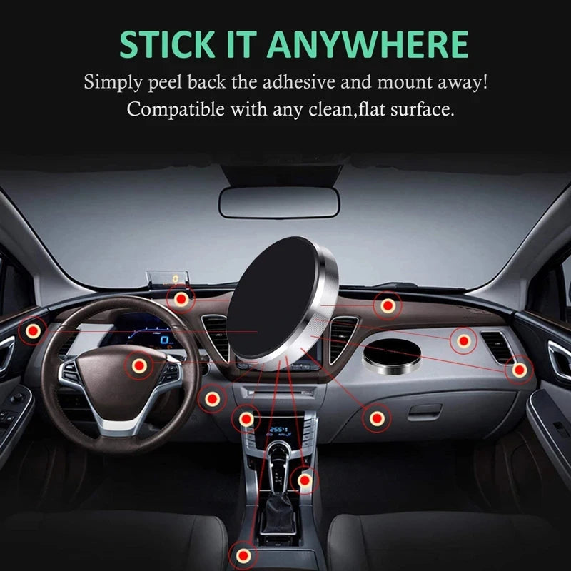 Universal Magnetic Car Phone Holder – Slim Dashboard & Wall Mount