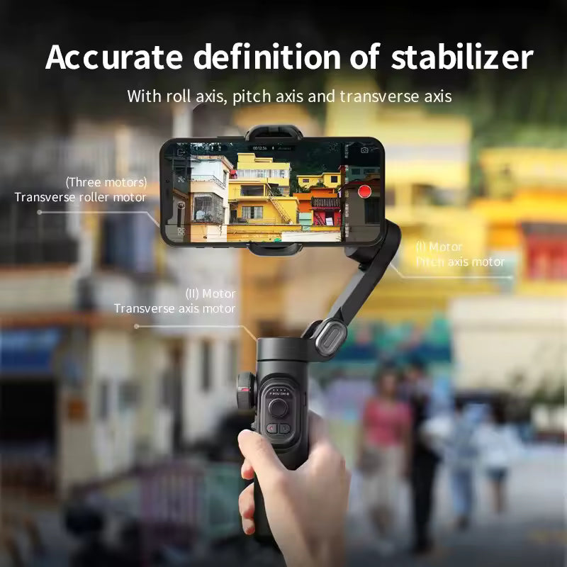 3-Axis Smartphone Gimbal Stabilizer with AI Face Tracking – Bluetooth Handheld Gimbal for iPhone & Android, TikTok & Vlogging