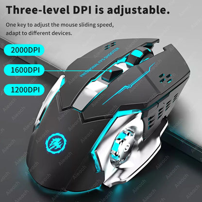Bluetooth 5.2 RGB Gaming Mouse – Dual Mode (Bluetooth + 2.4G) Wireless Silent Mouse, 3600 DPI, Rechargeable