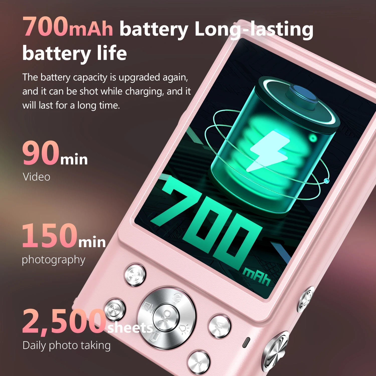 4K Digital Camera 48MP Autofocus Vlogging Camera with 2.8” Screen, 16X Zoom, LED Fill Light for Kids & Adults