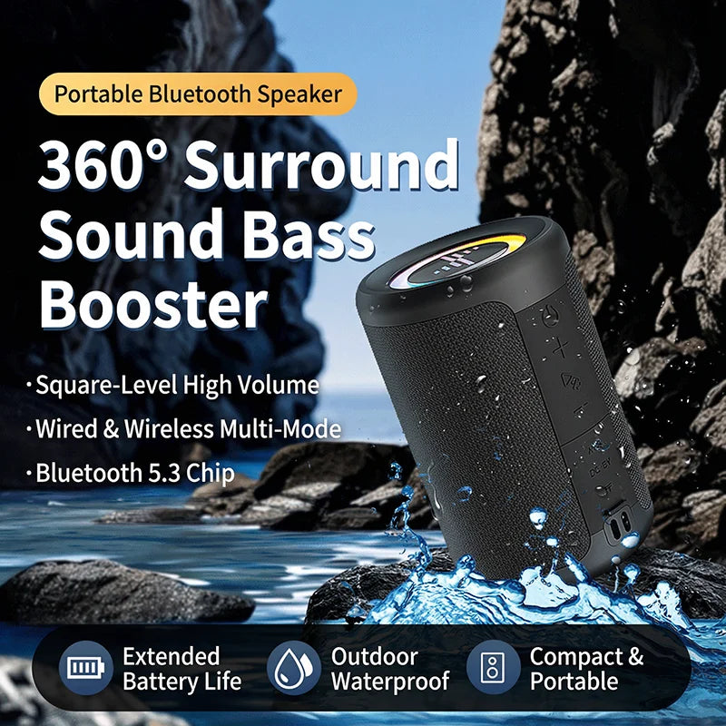 Portable Bluetooth Speaker with LED Lights – Wireless Outdoor Speaker