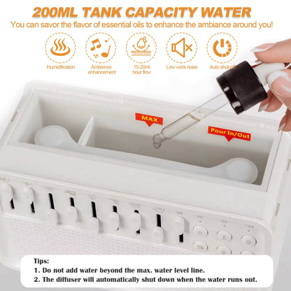 4-in-1 Smart Sleep Speaker | Bluetooth Sound, White Noise, Humidifier & Warm Night Light