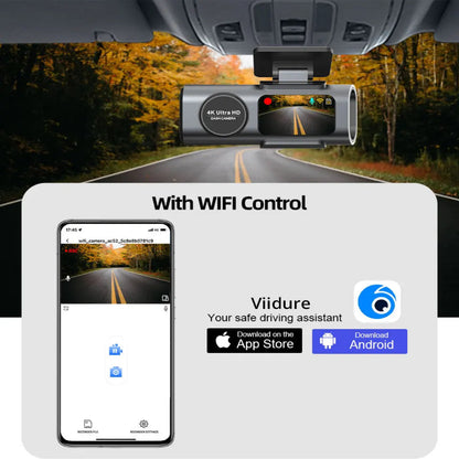 4K UHD Dash Cam B53P Front Camera, WiFi & GPS Car DVR, Night Vision, Wide Angle, Parking Monitor Support