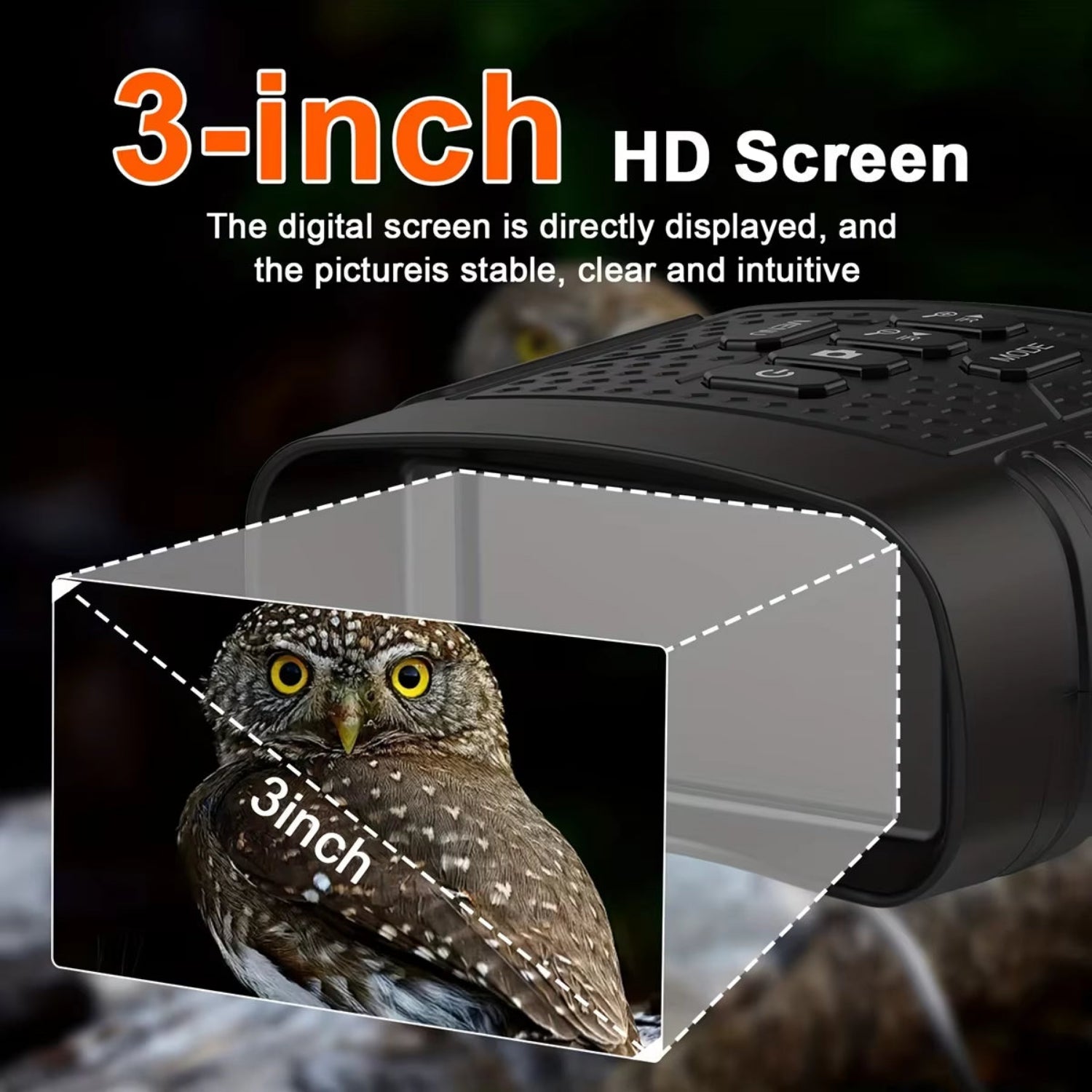 3" Screen Night Vision Binoculars – 2.5K Digital Display, 6X Zoom, Infrared & Tactical Light, Rechargeable 2000mAh