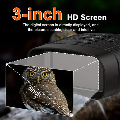 3" Screen Night Vision Binoculars – 2.5K Digital Display, 6X Zoom, Infrared & Tactical Light, Rechargeable 2000mAh