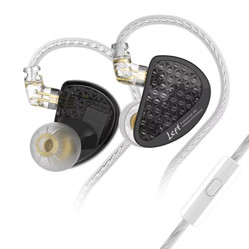 AS16 Pro Wired In-Ear Earphones – 16BA Balanced Armature Hi-Fi Monitor Headphones with Mic