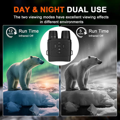 3" Screen Night Vision Binoculars – 2.5K Digital Display, 6X Zoom, Infrared & Tactical Light, Rechargeable 2000mAh